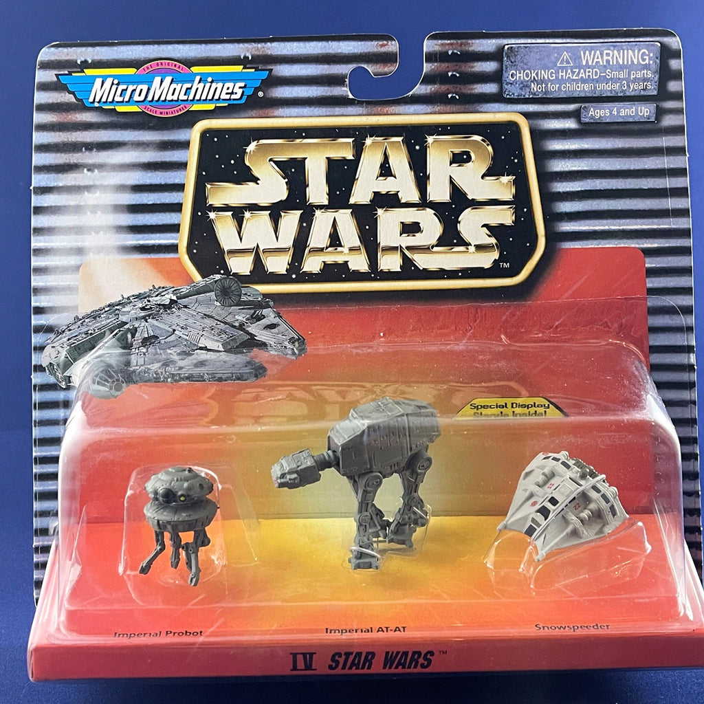 Star Wars Micro Machines IV (imperial probe, imperial at-at, snowspeeder)