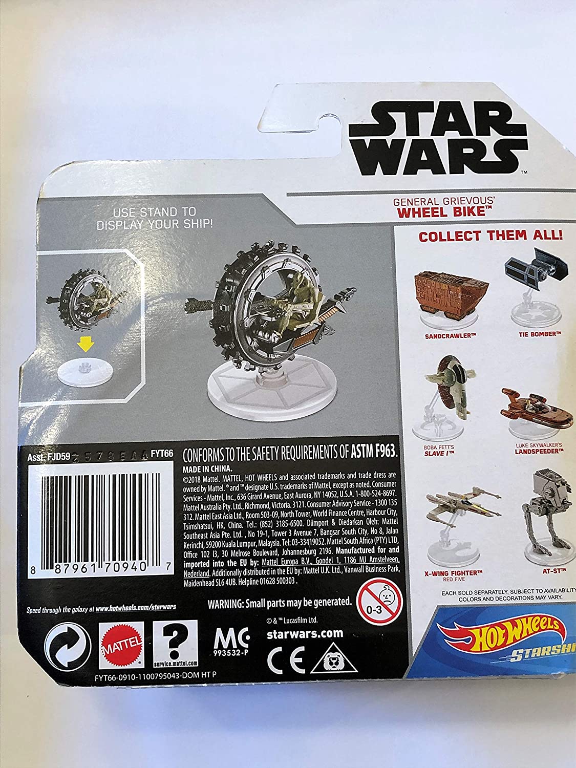 Star Wars Hot Wheels General Grievous Wheel Bike