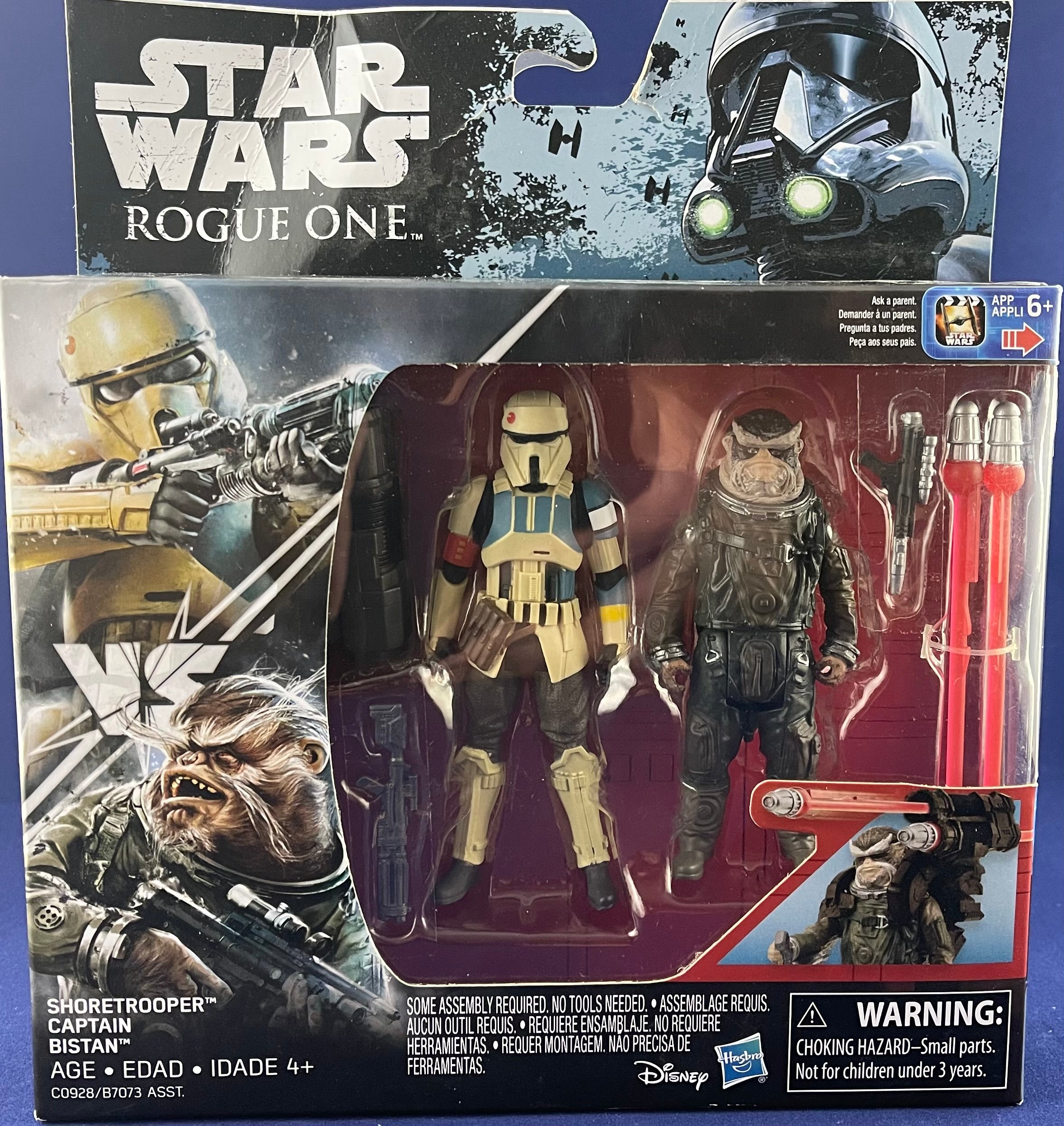 Star Wars Rogue One Shoretrooper Captain and Bistan (box damage)