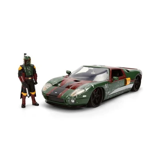 Hollywood Rides Star Wars 2005 Ford GT 1:24 Scale Die-Cast Metal Vehicle with Boba Fett Figure