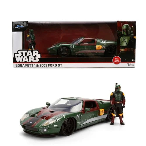 Hollywood Rides Star Wars 2005 Ford GT 1:24 Scale Die-Cast Metal Vehicle with Boba Fett Figure