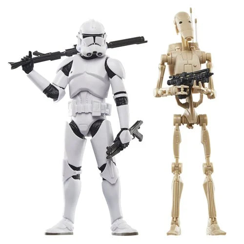 Star Wars The Black Series 6-Inch Phase II Clone Trooper & Battle Droid Action Figures
