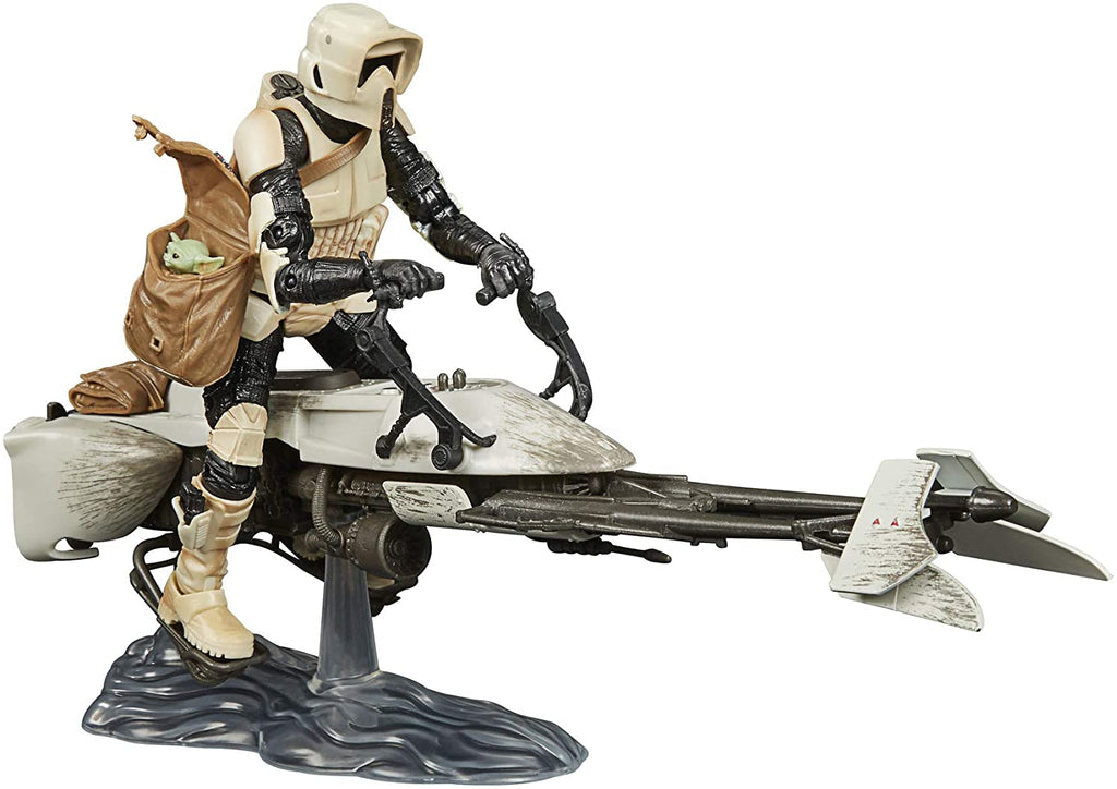Star Wars The Black Series Speeder Bike Scout Trooper and The Child Toys 6-Inch-Scale The Mandalorian Collectible Figure and Vehicle Set (Amazon Exclusive)