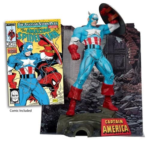 Marvel Wave 1 Captain America The Amazing Spider-Man #323 1:6 Scale Posed Figure with Scene and Comic