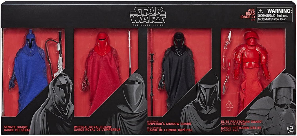 Star Wars The Black Series Guard Action Figure 4 Pack Exclusive Senate, Imperial Royal, Emperors Shadow and Elite praetorian
