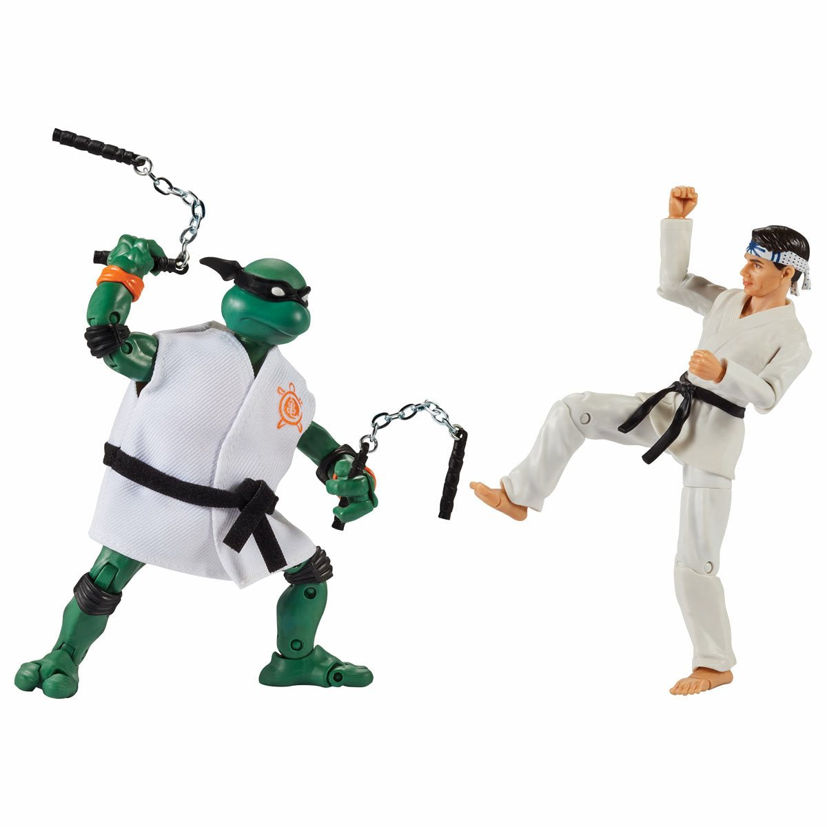 Teenage Mutant Ninja Turtles x Cobra Kai Michelangelo vs. Daniel LaRusso Action Figure 2-Pack