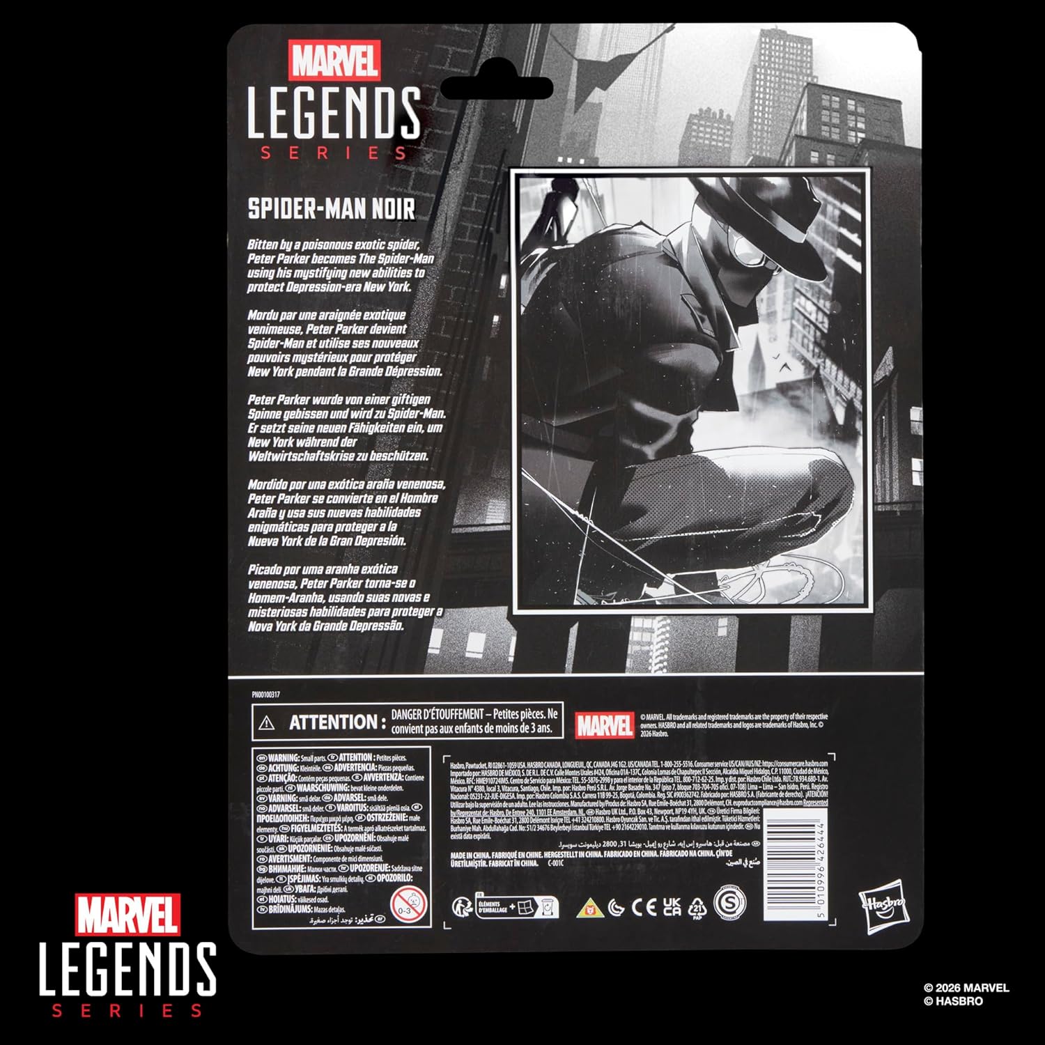 Marvel Legends Series Spider-Man Noir, Retro Cardback Spider-Man Comics Collectible 6-Inch Scale Action Figure (Amazon Exclusive)