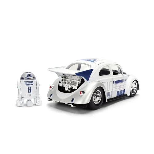 Hollywood Rides Star Wars 1959 Volkswagen Drag Beetle 1:24 Scale Die-Cast Metal Vehicle with R2-D2 Figure