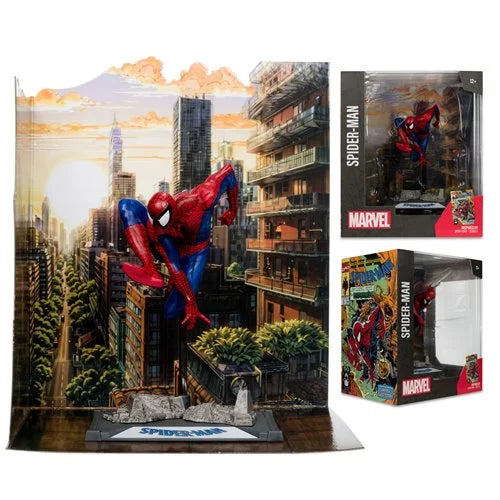 Marvel Wave 1 1:10 Scale Posed Spider-Man Figure with Scene