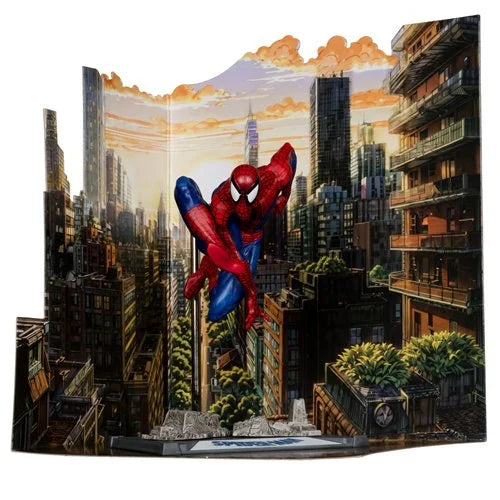 Marvel Wave 1 1:10 Scale Posed Spider-Man Figure with Scene