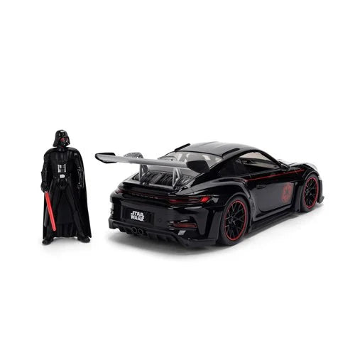 Hollywood Rides Star Wars Porsche 911 GT3 RS 992 1:24 Scale Die-Cast Metal Vehicle with Darth Vader Figure